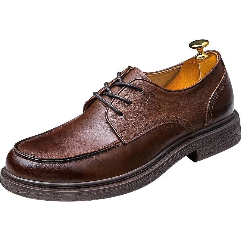 

Туфли мужские из натуральной кожи, универсальные туфли из воловьей кожи в британском стиле ретро, для осени, лета, весны