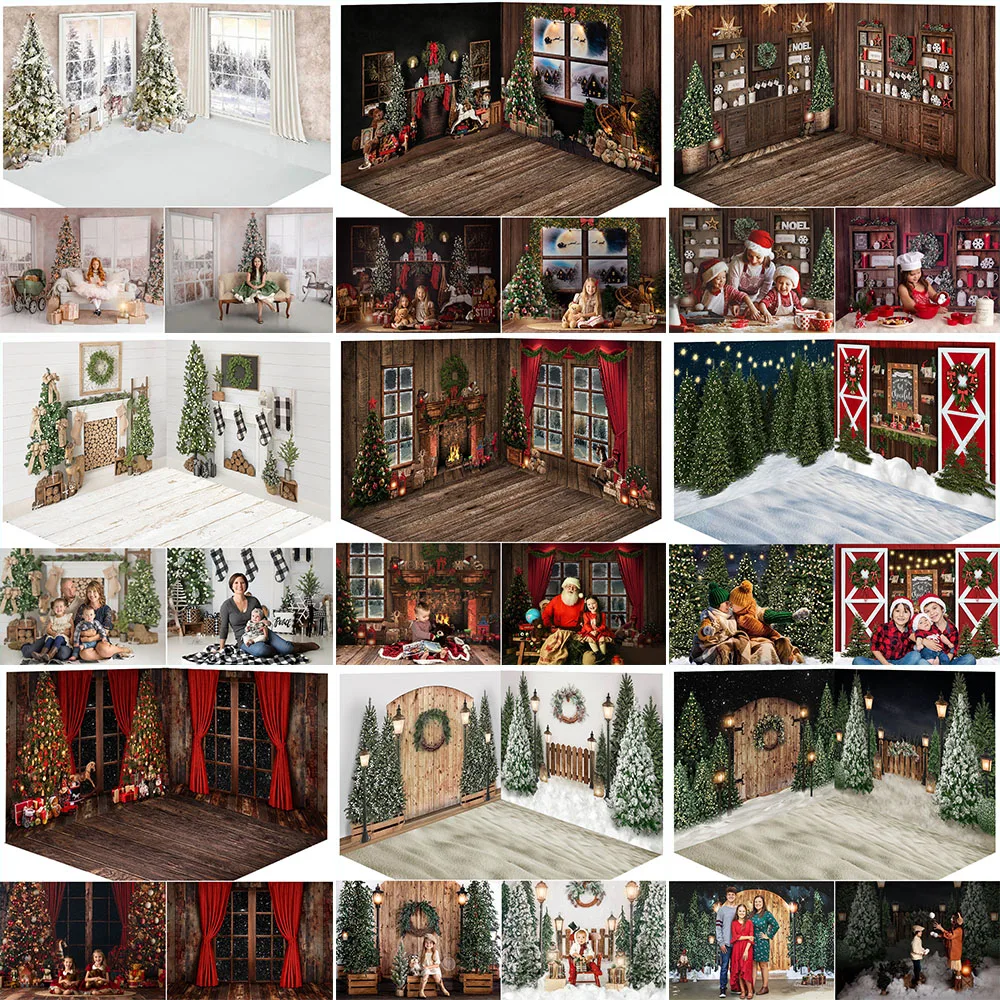 

Photography Xmas Backdrop Fireplace Christmas Room Birthday Portrait Background Photo Studio Winter Window Snow Wreath Photocall