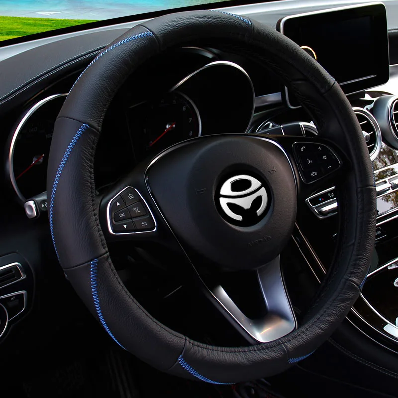 Подлинная кожа размер M подходит для внешнего диаметра 37-38 см Ford BMW VW Mazda Kia Lada Chevrolet