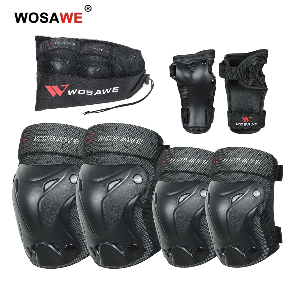 

Детские наколенники WOSAWE 6 шт./компл., налокотники, защита рук на запястье, защита для езды на велосипеде, скалолазания, скейтборда, ледяных ро...