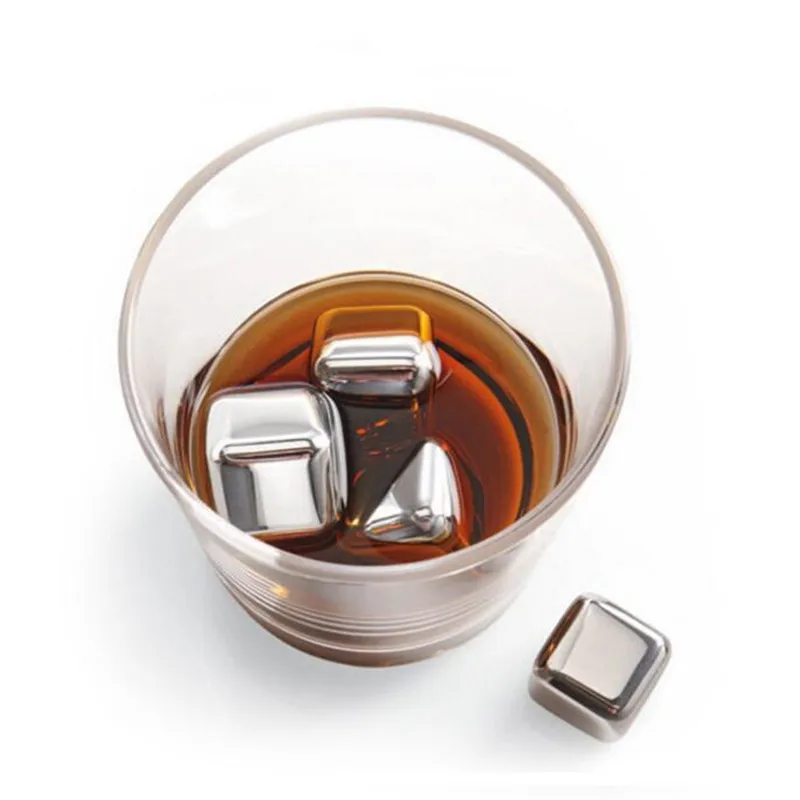 1 Pcs Stainless Steel Ice Cubes Reusable Chilling Stones For Whiskey Wine Keep Your Drink Cold Longer |
