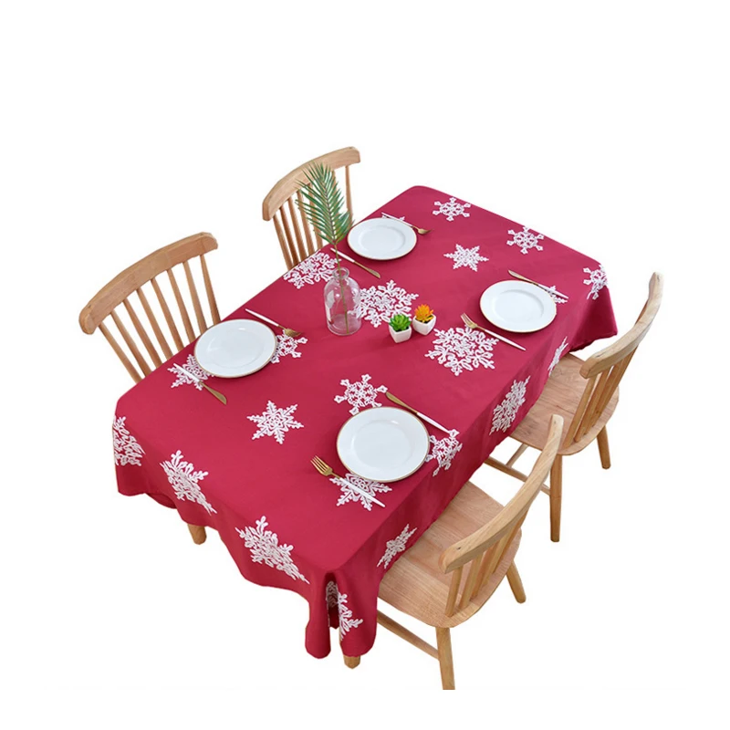 Рождественская скатерть вечерние новогодние с принтом прямоугольная