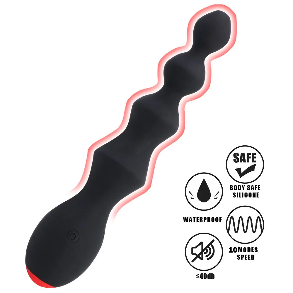 10 Speeds Sex Toy for Women Men Anal Beads Vibrator Clitoris Stimulator Vibrating Butt Plug Prostate Massager | Красота и здоровье