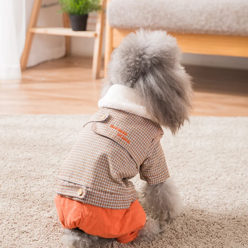 Hipidog утолщенная лондонская Роскошная зимняя куртка для собак клетчатая Одежда