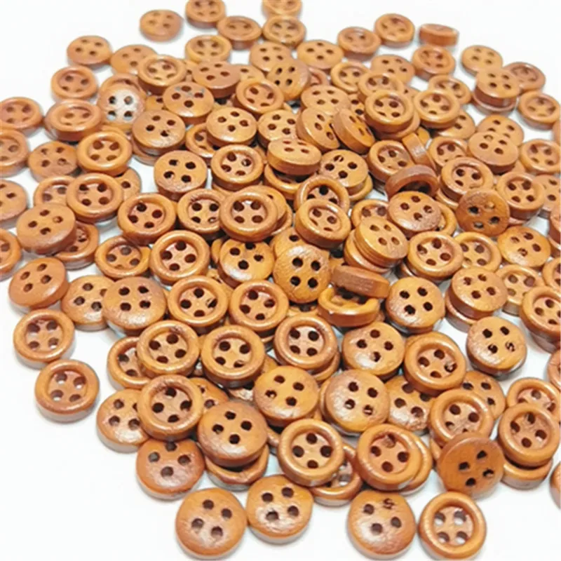 

100pcs 4 Hole Wood Buttons for Sewing Scrapbook Clothing Crafts Gift Jacket Blazer Sweaters Handwork Accessories 8mm
