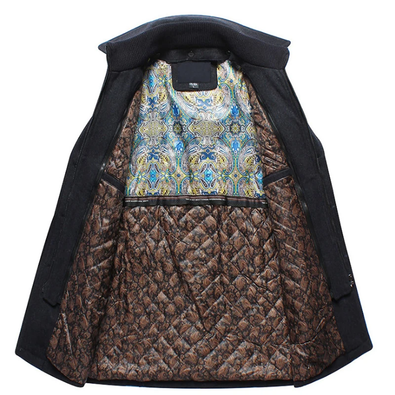 

Newest Winter jackets Men Wool Coat Business Casual Wool & Blends Jacket Male Thicken Windbreaker Grey Black Brown