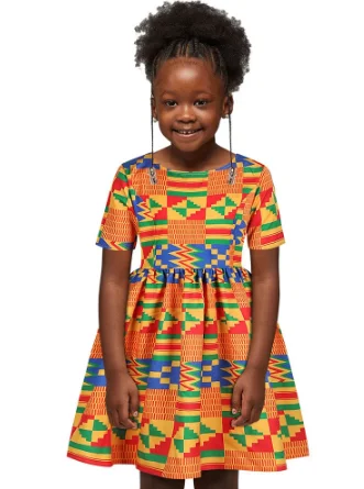 2020 Новое поступление летнее элегантное Детское Платье До Колена из полиэстера с