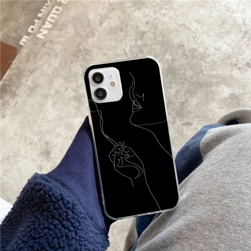

Artistic Face Letter Phone Case for iPhone 4s 5c se 6 7 8 x 11 Cover Fundas Coque