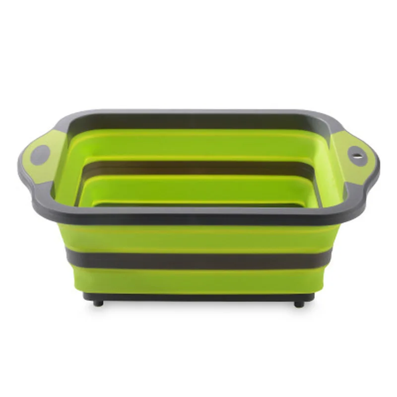 

Collapsible Chopping Block Foldable Cutting Board Kitchen Silicone Cutting Board Fruit Washing Basket With Draining Plug