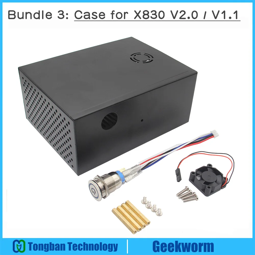 Raspberry Pi X830 V2.0 SATA HDD плата расширения с функцией безопасного выключения, 3," HDD модуль хранения для Raspberry Pi 3 B+ Plus/3B - Цвет: X830 Case