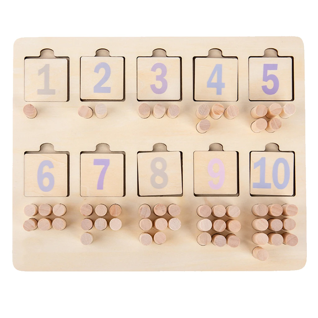 

Kids Wooden Montessori Math Toys Number Counting Board Teaching Material