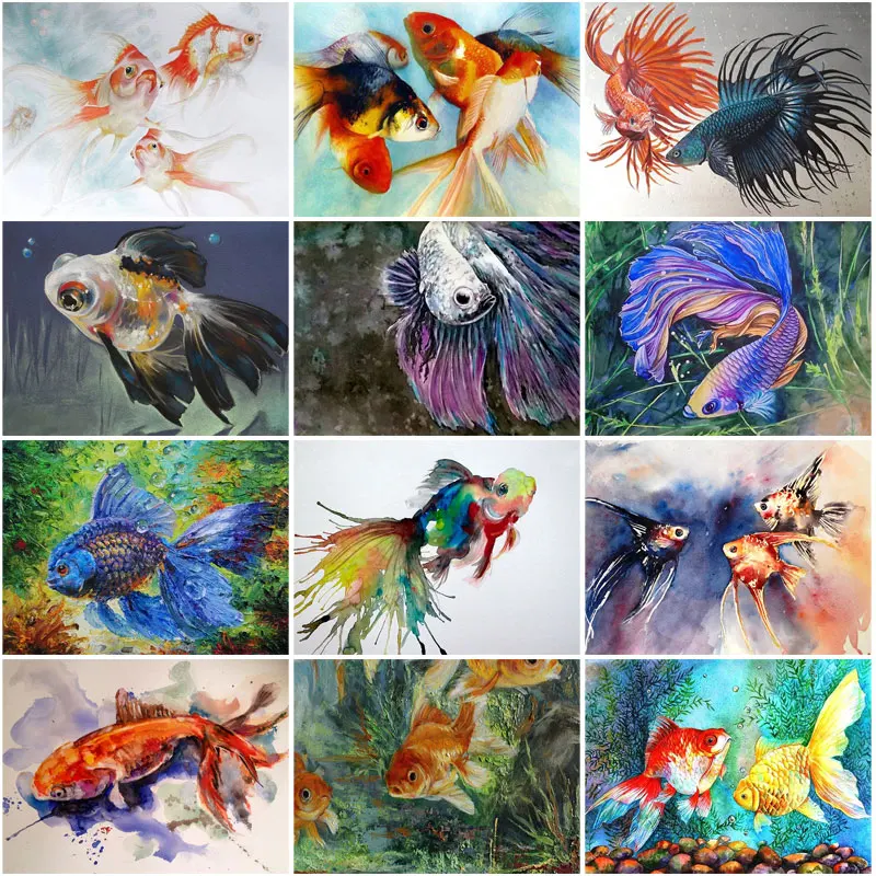 

5D алмазная живопись, Алмазная мозаика, полноразмерная/круглая красочная Рыба Стразы, алмазная вышивка «сделай сам», картина для украшения д...