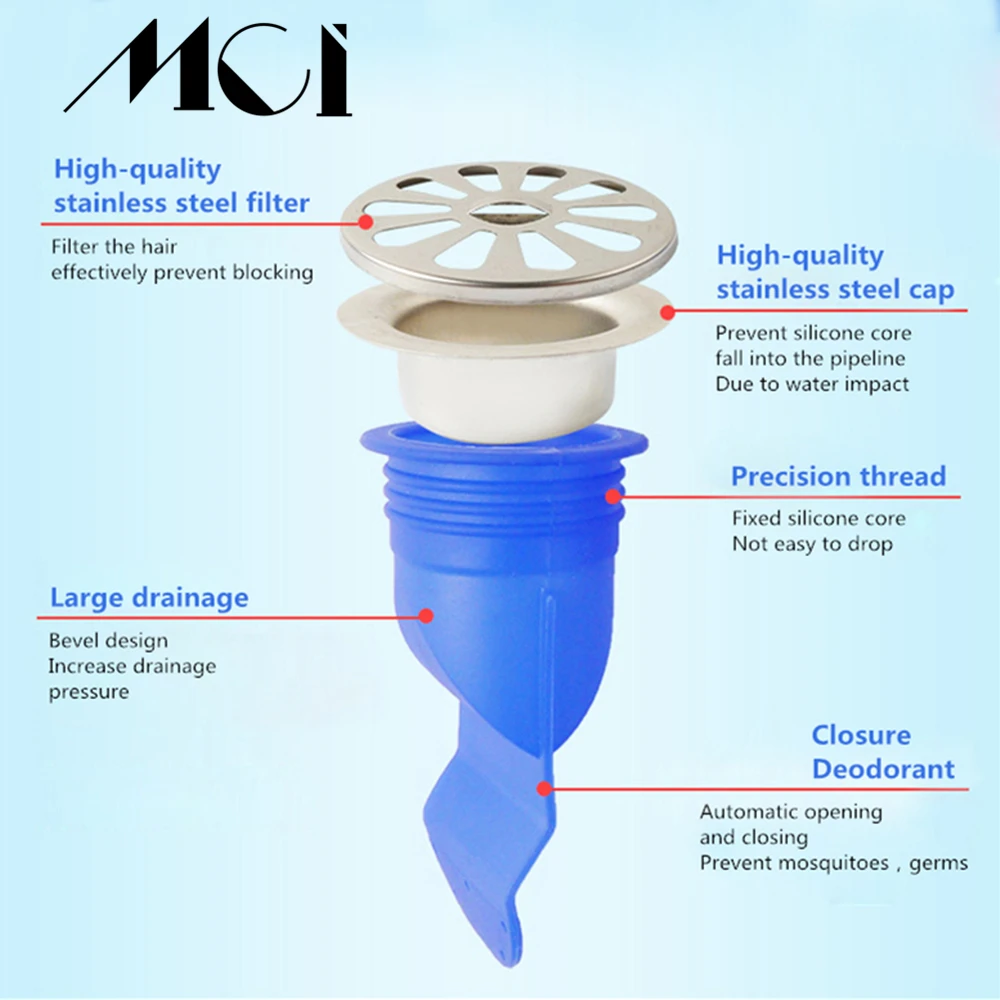 Ситечко Mci для кухонной трубы в ванную комнату слив канализации защита от запаха