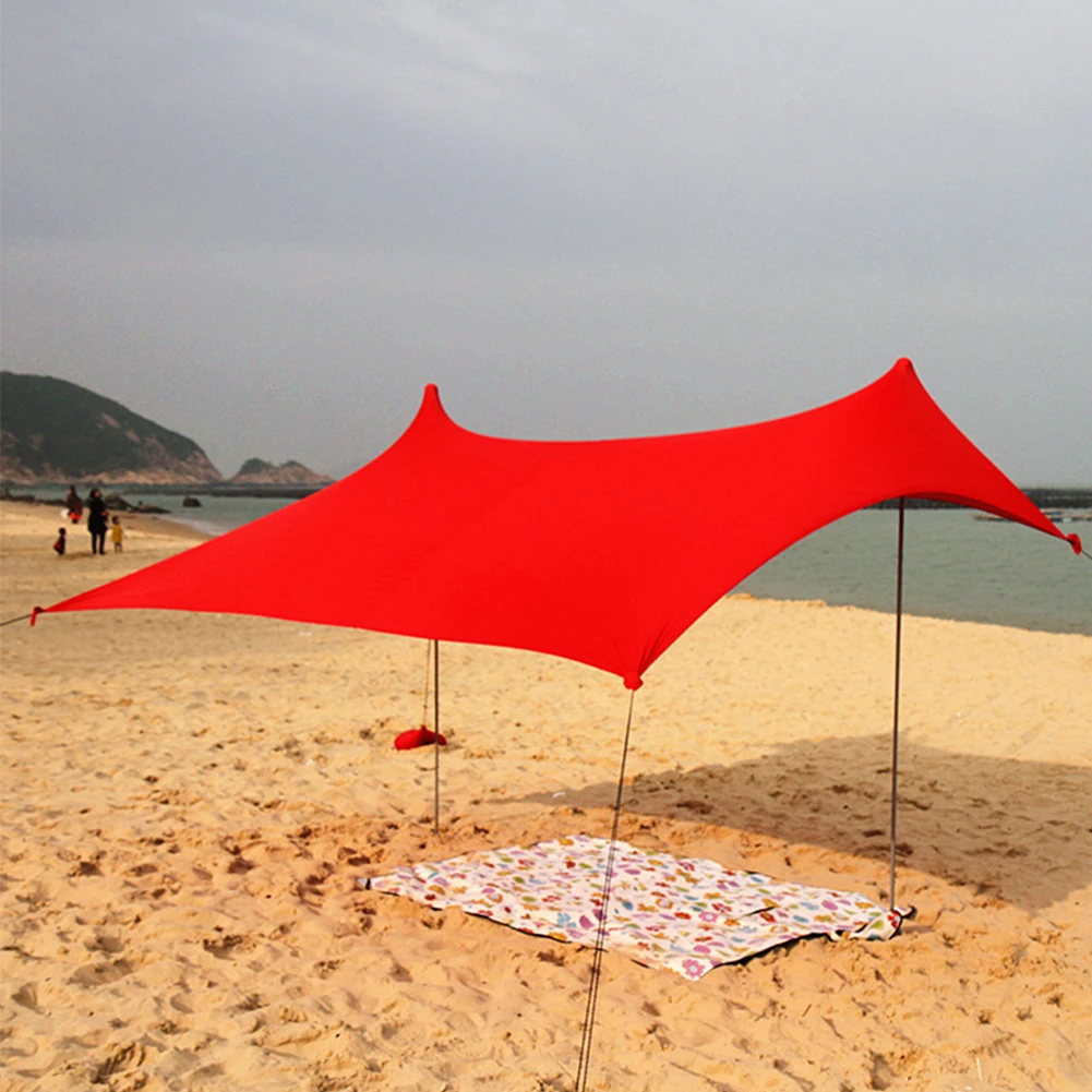 구매 휴대용 접이식 높은 스트레치 해변 그늘막 텐트, 바다 낚시 쉼터, 캠핑, 야외 해변
