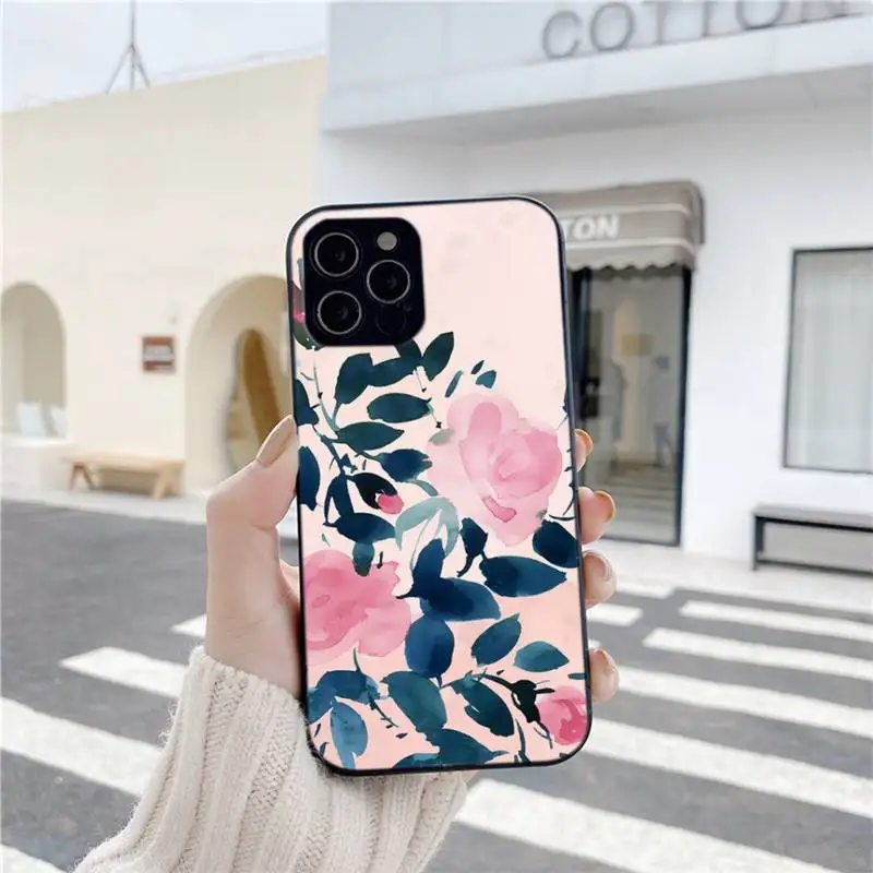 

Eaf Petal Plant Flower Phone Case For Iphone 6 6s 7 8 Plus XR X XS XSmax 11 12 Pro Mini Max
