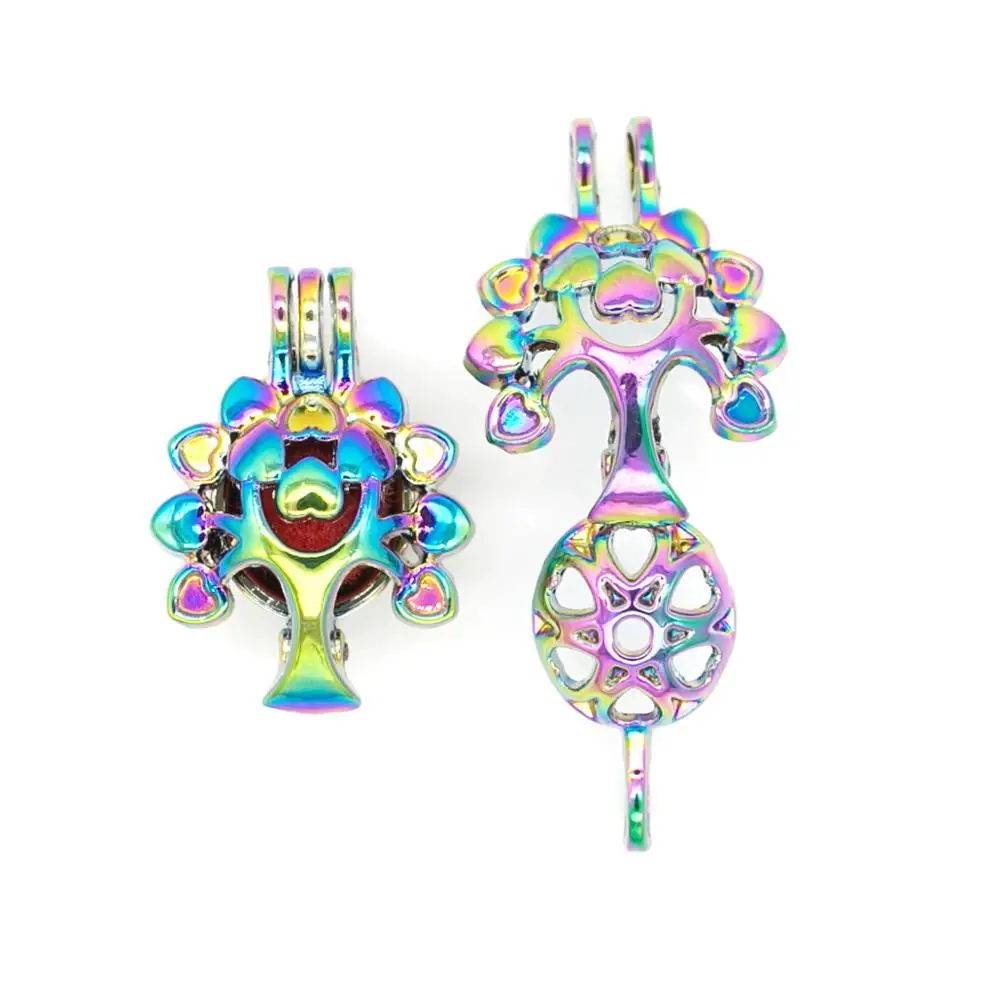 REYOW 10 шт. Радужное Дерево жизни устричная жемчужина подвеска в форме клеток