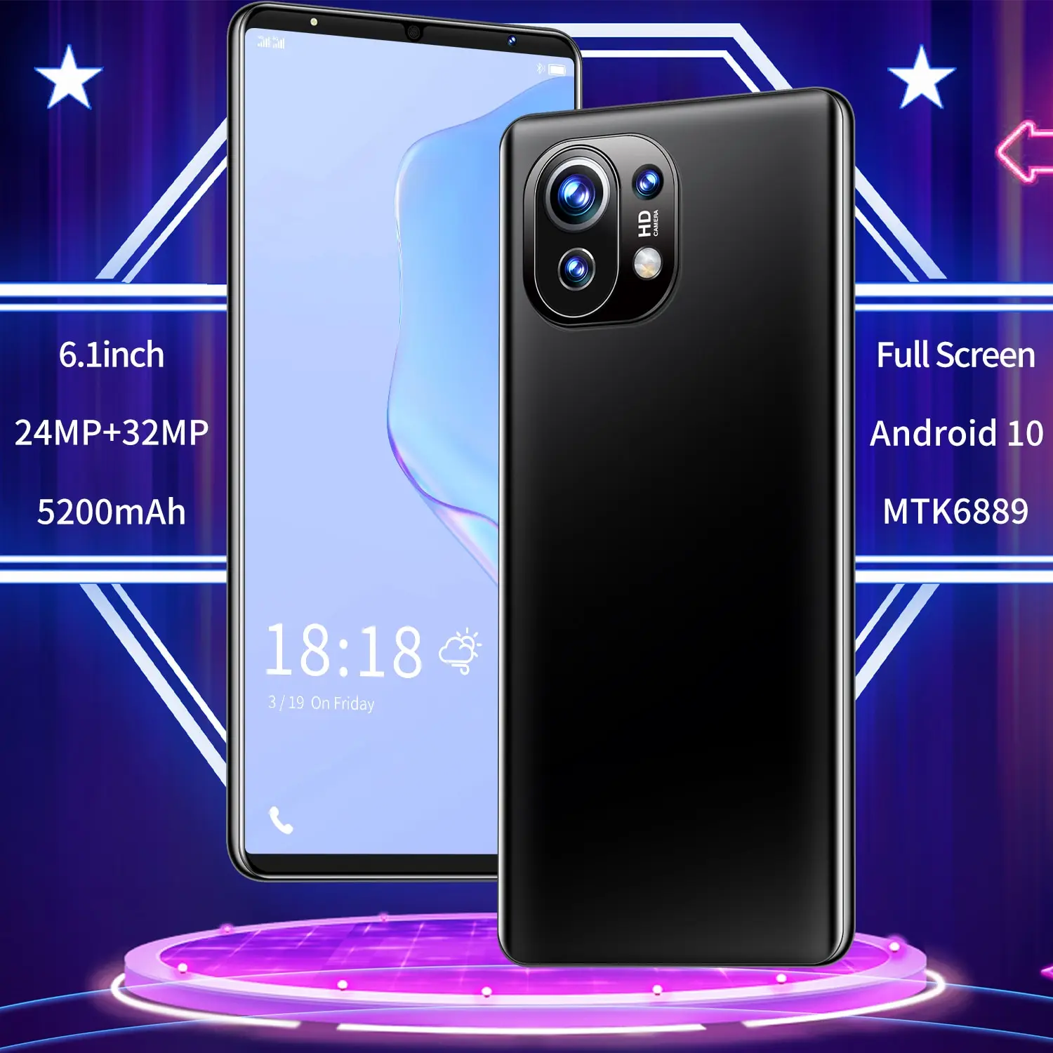 

M11 6gb + 128gb White Color Dual Sim + Micro Sd Andriod Cell Phone Mtk6889 Deca Core 4800mah 24 + 32mp Smart Phone 1440*3200