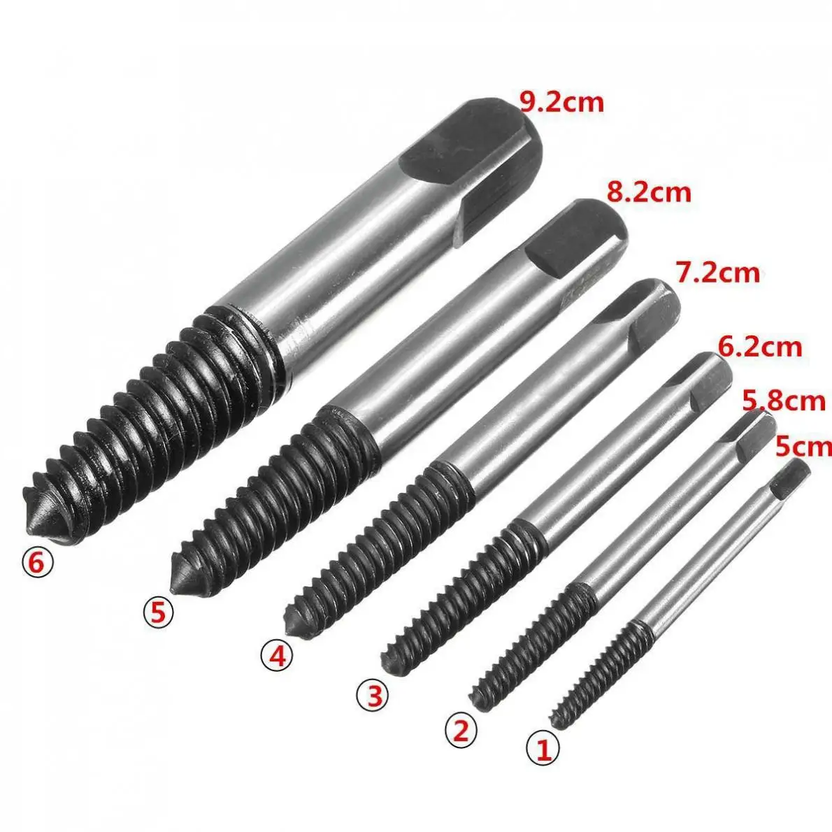 

6pcs/lot Carbon Steel Screw Extractor Easy Out Set Drill Bits Guide Broken Damaged Bolt Remover