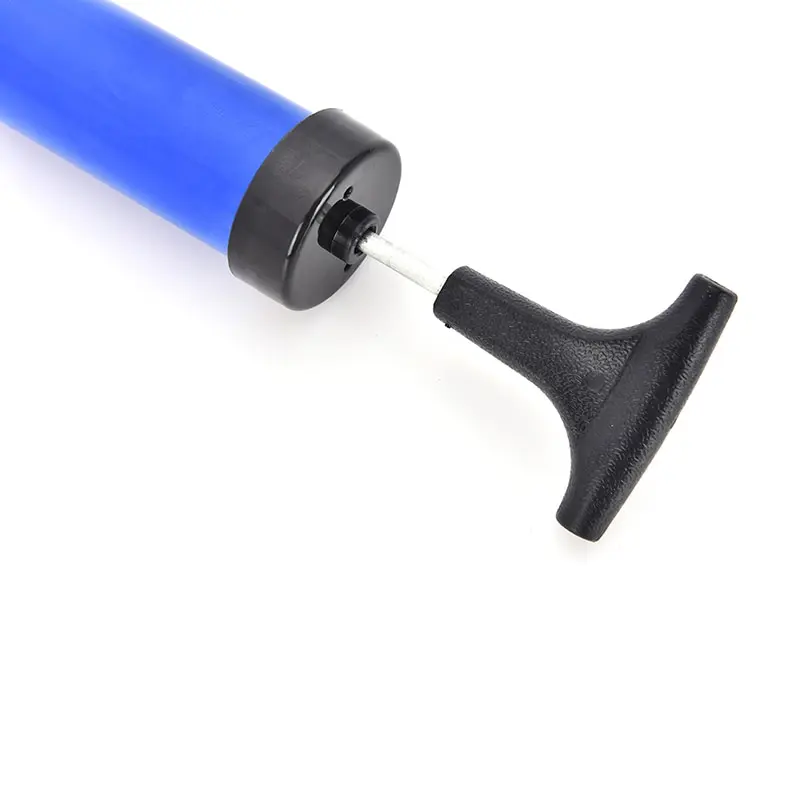 

Plastic Blue Football Soccer Inflatable Ball Hand Air Pump With Needle