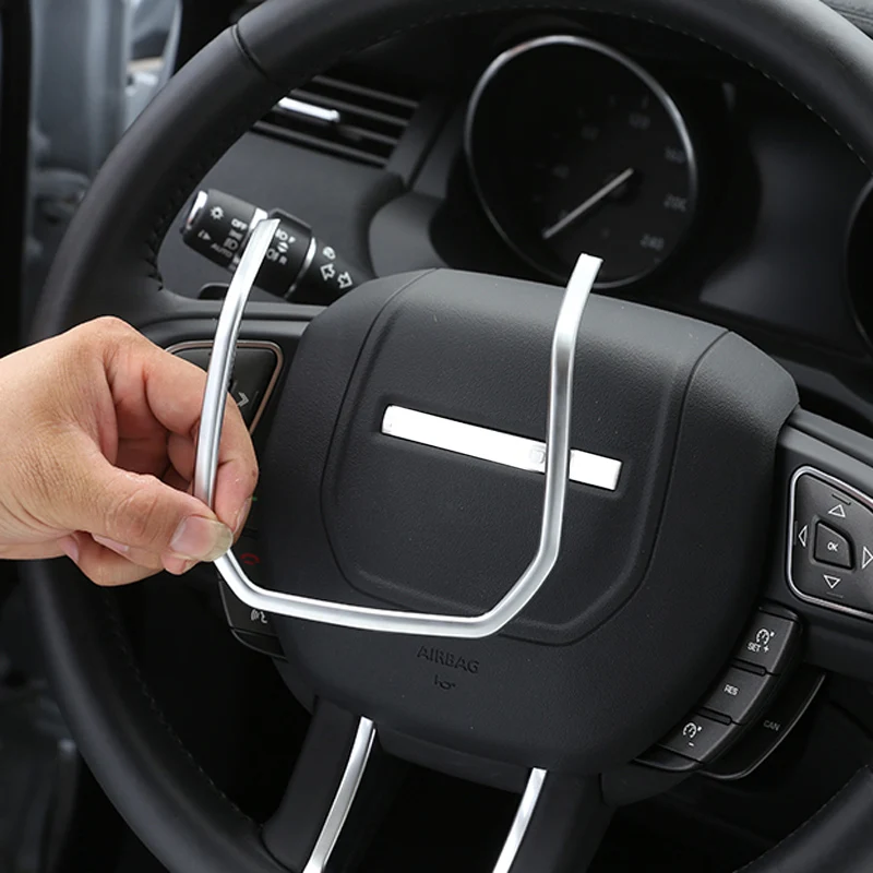 ABS хромированные матовые Серебристые декоративные полоски на руль автомобиля