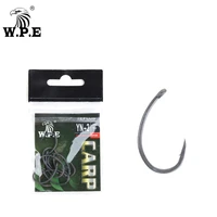 w p e brand fishing hook coating 30pcslot carp fishing hook 2468 wide gape with micro barbed hook fishing tackle