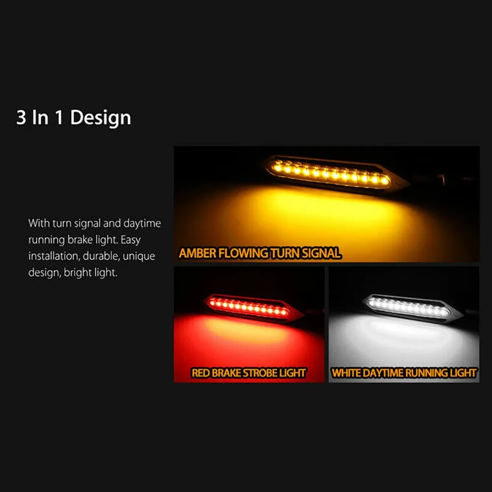 

12LED Indicator Lights Accessories Amber Bright Flowing Lamp Motorbike