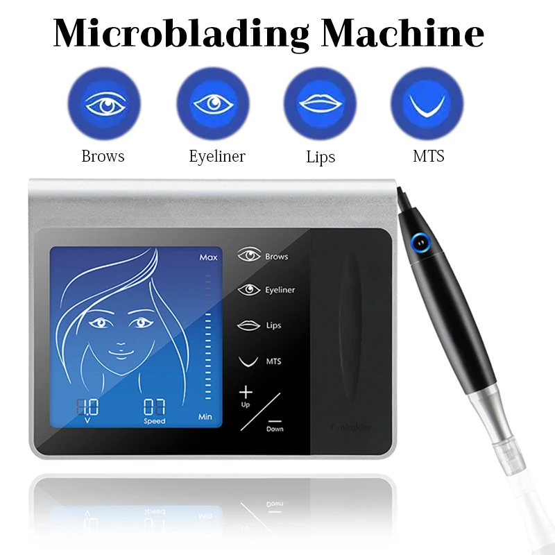 

Permanent Makeup Tattoo Machine Pen eyebrow lip liner with Cartridge Needle Touch Screen Rechargeable Battery US Plug Powerful