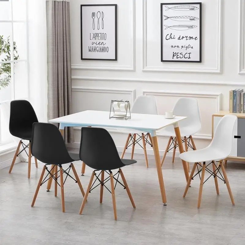 

6pcs Dining Chairs Without Armrests Cafe Chair Office Meeting Chair Lounge Chair Coffee Chair Kitchen Chair Home Furniture HWC