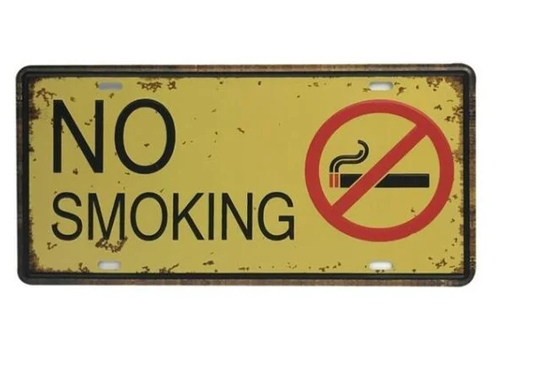

No Smoking Process Car Metal License Plate Vintage Home Decor Tin Sign Bar Pub Garage Decorative Metal Sign Art Painting Plaque