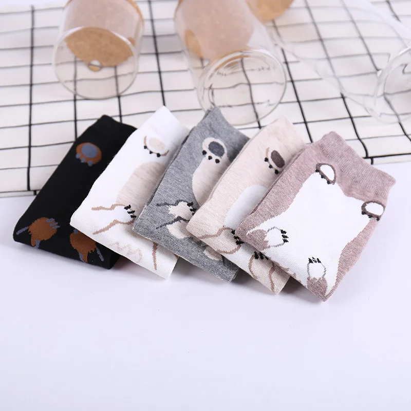1 пара женские носки с 3d-рисунком собаки | Женская одежда