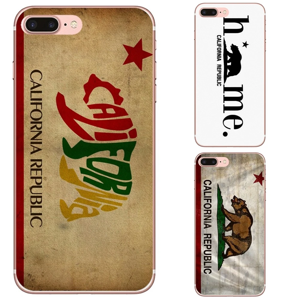 

For iPhone 10 11 12 13 Mini Pro 4S 5S SE 5C 6 6S 7 8 X XR XS Plus Max 2020 California Republic State Bear Flag Cell Phone Cover