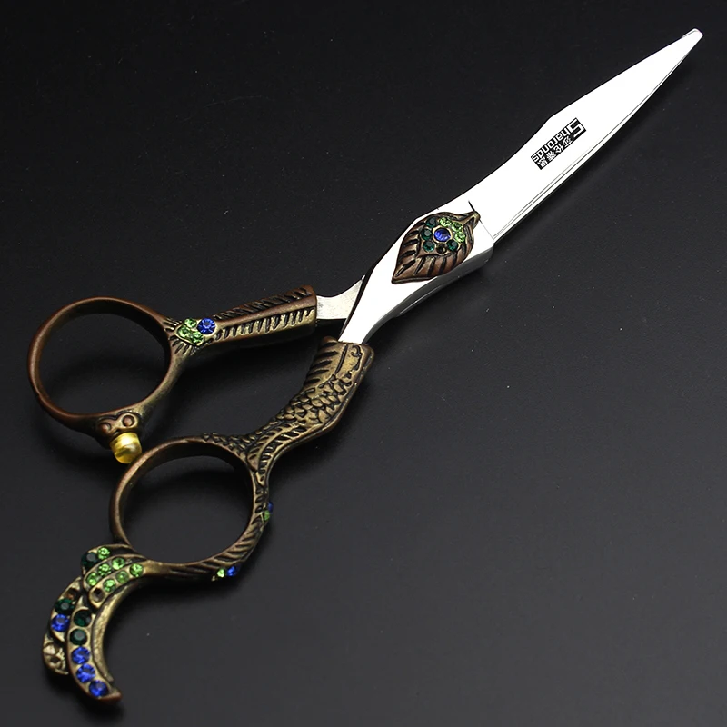 Парикмахерские ножницы в стиле ретро для парикмахерской 6/ 7 дюймов плоские