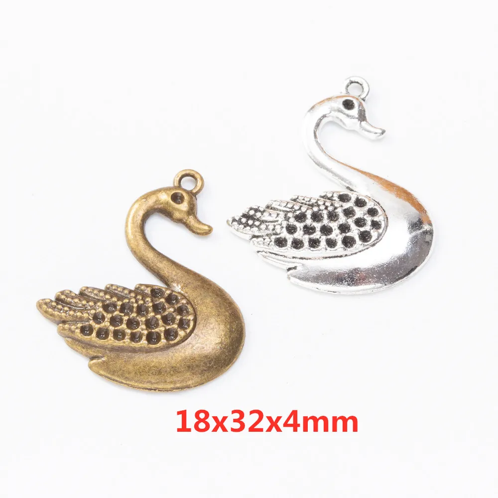 

80 retro swan zinc alloy pendants DIY European style jewelry making 8431