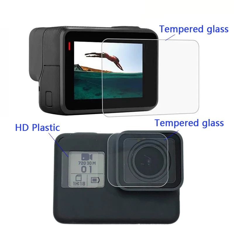 Защитное закаленное стекло для экрана чехол Gopro Hero 5 6 7 black Len Защитная пленка