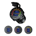 Автомобильное зарядное устройство QC 3,0 с двумя USB-портами, 12 В, 24 В, 18 Вт
