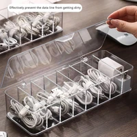 cable storage box transparent plastic data line storage container for desk stationery makeup organizer key and jewelry box