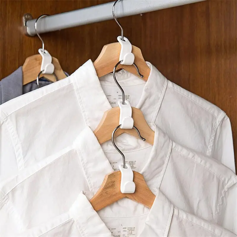 

6Pcs/Set For Household Coat Hook Bedroom Storage Organizer Clothing Rack Multi-function Plastic Space-saving Hanger Hook 3Colors