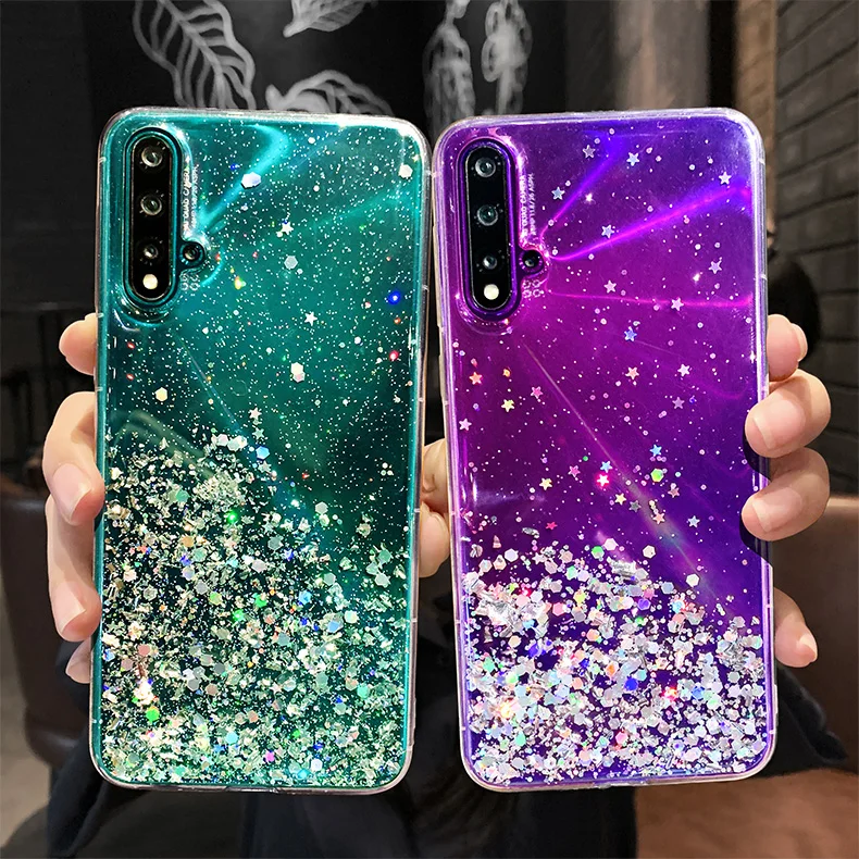 Чехол для Huawei Honor 20 Pro 20s Lite 10 10i V20 9X 9A 9C 9S 8X 8A 8C 8S 7A 7X 7C ТПУ с блестками и звездами |