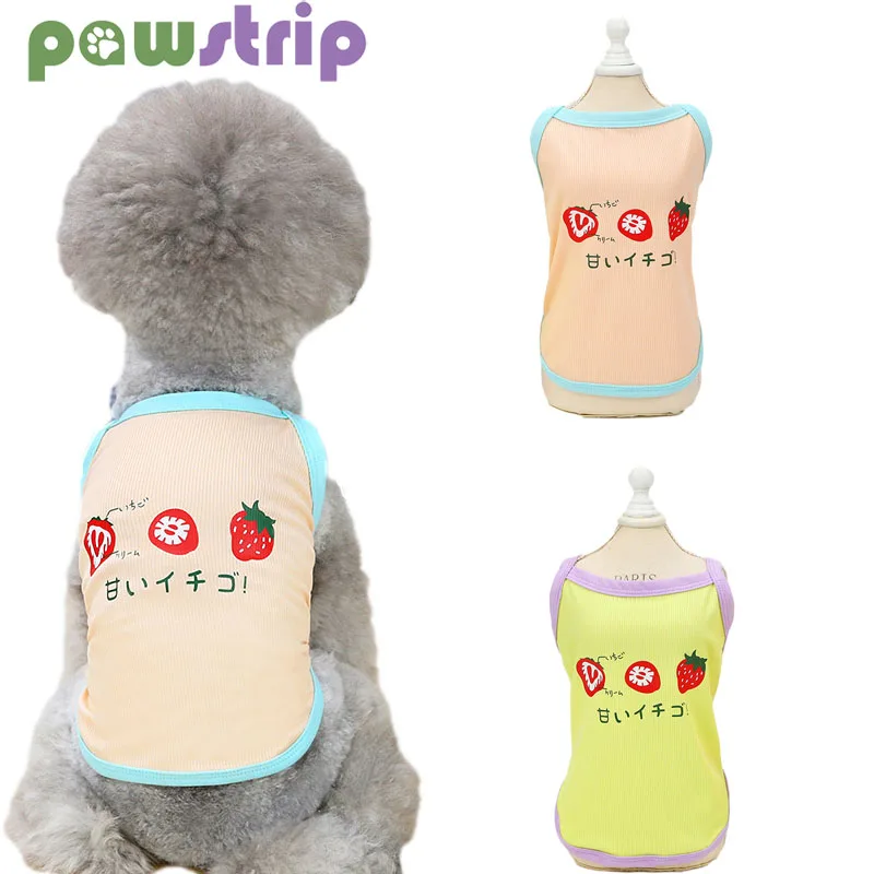 

Strawberry Pet Dog Vest Cotton Soft Dogs Suspender Skirt Summer Puppy Tshirt for Chihuahua Pomeranian Small Dogs Costume XS-2XL