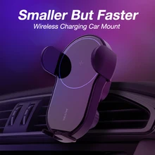 15W Qi Fast Charging Auto-Clamping Car Mount Air Vent Phone Holder Wireless Charger Smart Control Mini Car Charger Holder