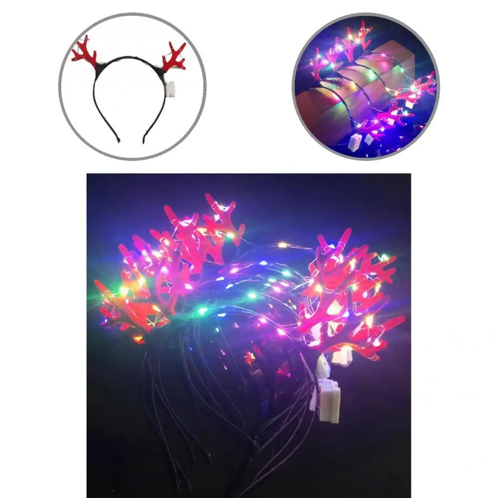 

Universal Flashing Antler Hair Bands Light Up Hair Hoop Plastic Reliable