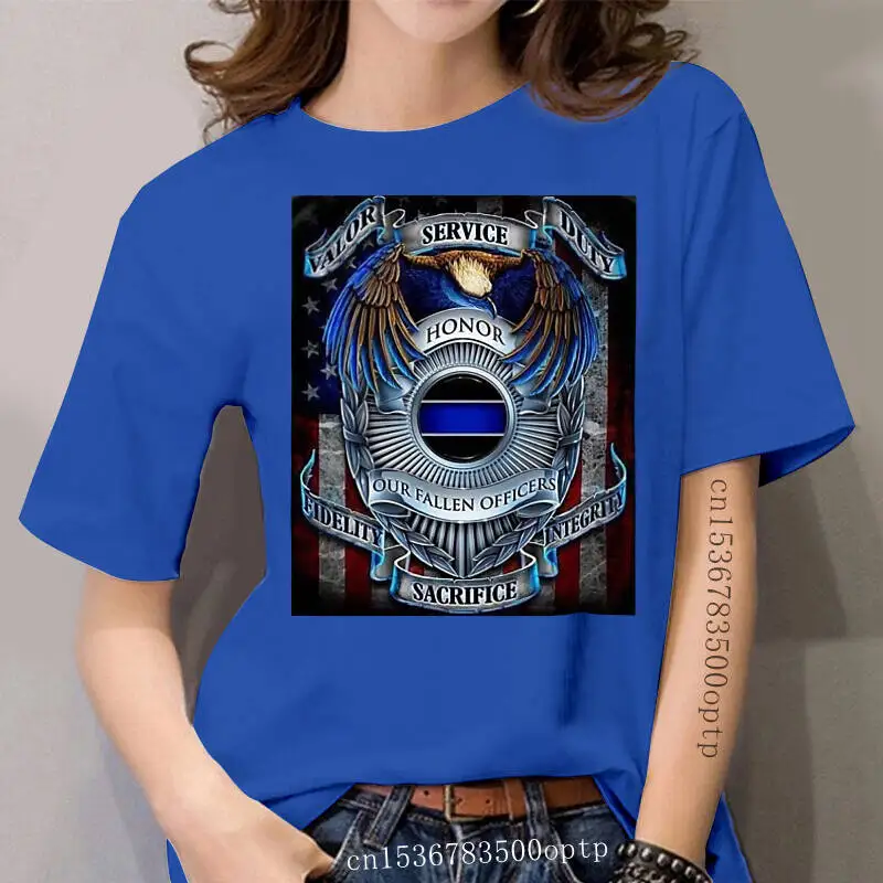

Thin Blue Line T Shirt - Law Enforcement Gear for women - Law Enforcement - FF2083