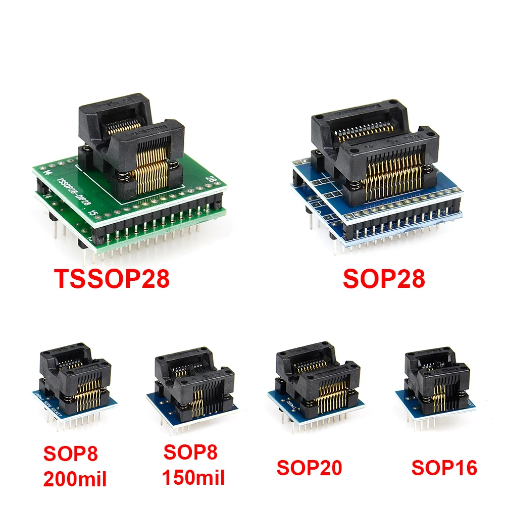 AdapterTSSOP28 SSOP28 SOP28 DIP28 адаптер SOP20 SOP16 SOP8 150mil 200mil для DIP8 совместимj tssop20 ssop20 tssop8 разъем| |