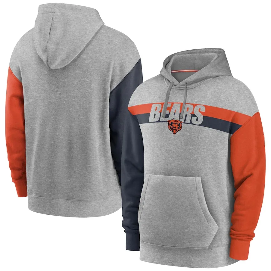 

Men Chicago Heathered Gray Bears Fan Gear Heritage Tri-Blend Pullover Hoodie