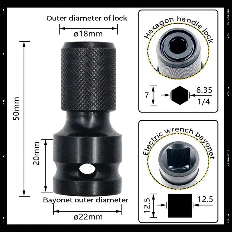 1/4 "квадратного привода к Шестигранная хвостовика сверла конвертер Quick Release