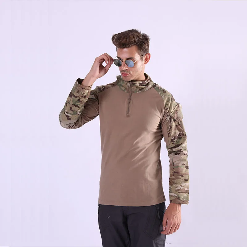 Мужская камуфляжная армейская футболка военная тактическая для солдат