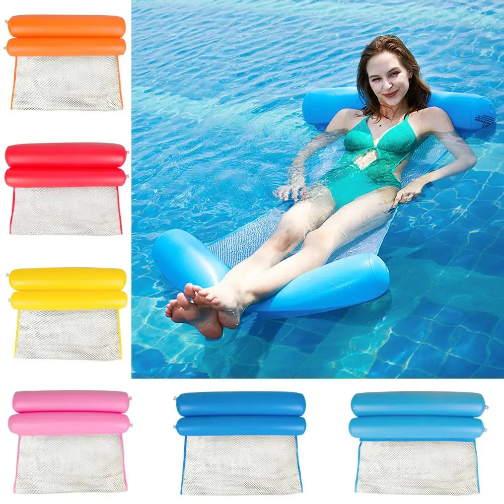 

Outdoor Foldable Single People Inflatable Air Mattress Swimming Pool Beach Lounger Floating Sleeping Cushion Bed Chair Hammock