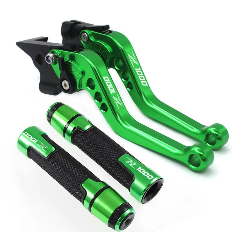 

Motorcycle Handlebar grips +Short Clutch Brake Levers For KAWASAKI z1000 Z1000 2007 2008 2009 2010 2011 2012 2013 2014 2015 2016