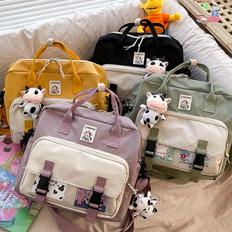 

Lovely Multifunctional Backpack Teenage Girl Ring Buckle Shoulder Bag Portable Travel Bags Female Schoolbag Women Daypack