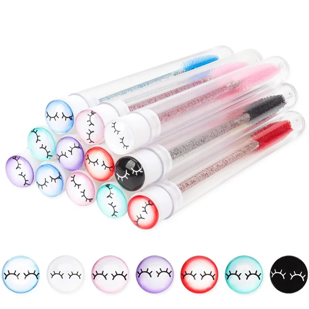 

Reusable Makeup Brushes Tube Eyelash Brush Eyebrow Brush With New Eyelash Resin Drill Replaceable Brushes Dust Proof Wholesale